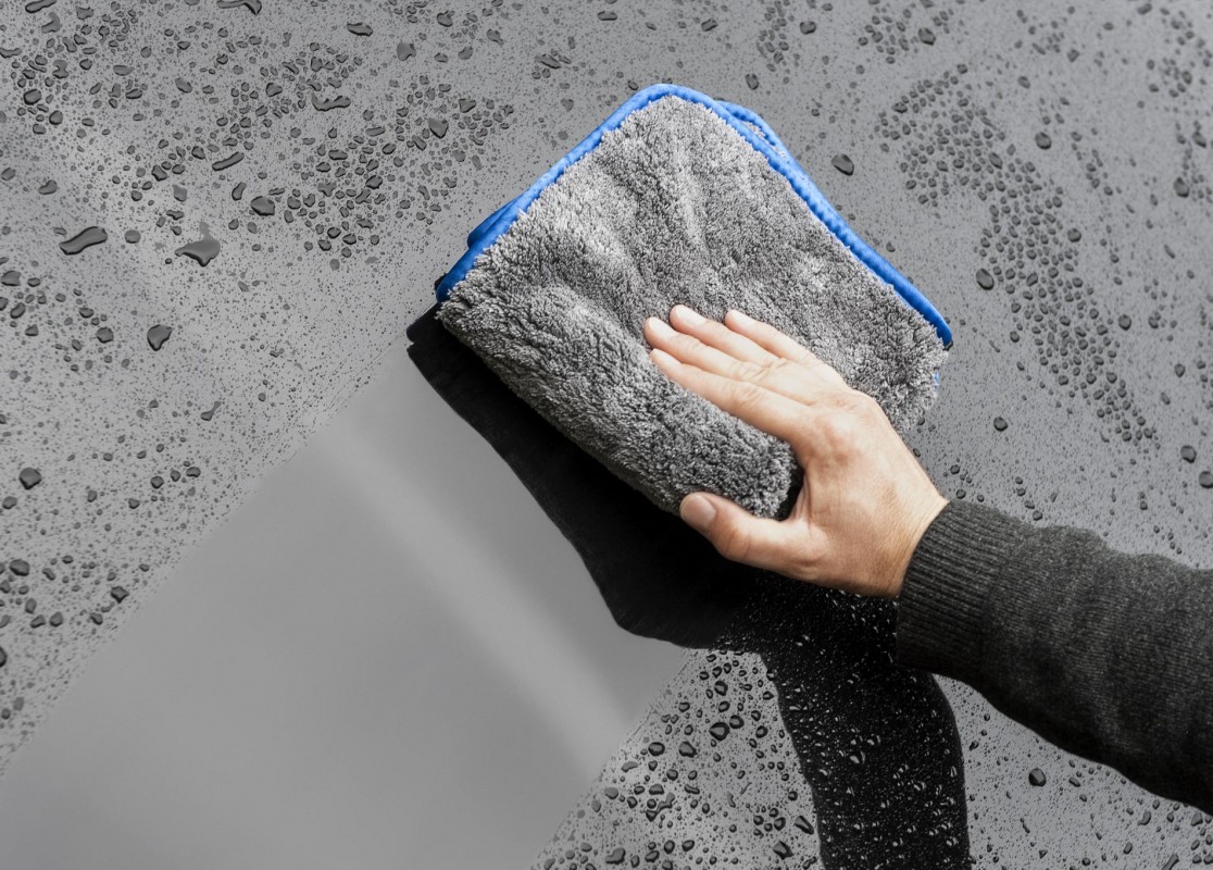 Gedöns Trockentuch  grau/blau 1200 GSM